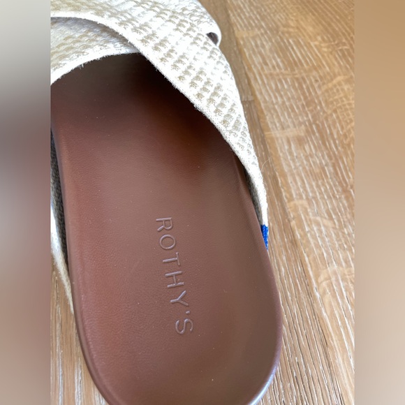 Rothy’s Weekend Slide Hemp Sandals Size 8.5 Cream Beige - Picture 6 of 10